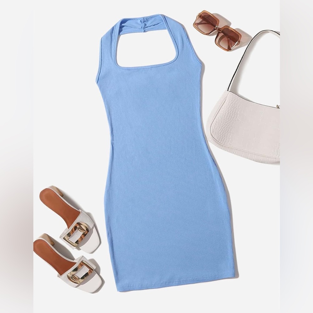 JERYS Solid ribbed knit tight dress that makes your body more beautiful